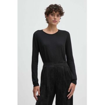 Sisley longsleeve femei, culoarea negru