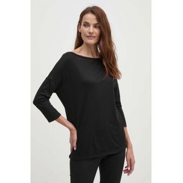 Sisley longsleeve femei, culoarea negru