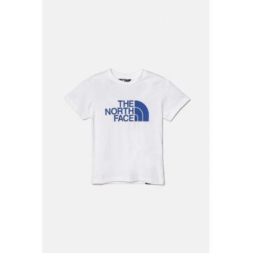 The North Face tricou de bumbac pentru copii culoarea alb, cu imprimeu