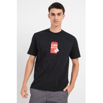 Tricou din bumbac cu decolteu la baza gatului Ditroso