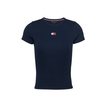 Tricou slim fit striat