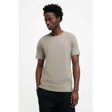 AllSaints tricou din bumbac BRACE SS CREW barbati, culoarea roz, neted, MD131G