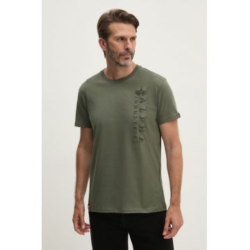 Alpha Industries tricou din bumbac barbati, culoarea verde, modelator, 138500