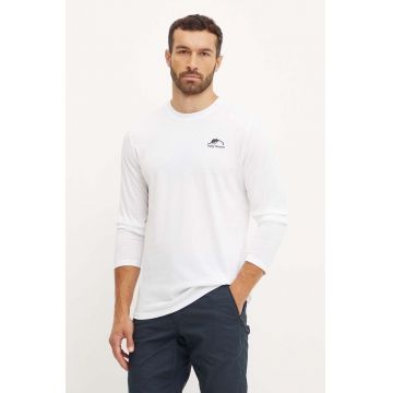 Helly Hansen longsleeve barbati, culoarea alb, cu imprimeu