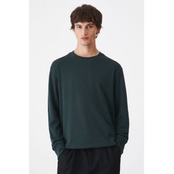 Medicine longsleeve barbati, culoarea verde, neted