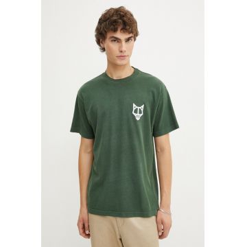 Naked Wolfe tricou din bumbac barbati, culoarea verde, cu imprimeu, classic.tee