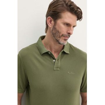 Pepe Jeans polo de bumbac culoarea verde, neted