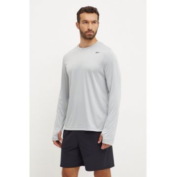 Reebok mânecă lungă de antrenament culoarea gri, neted, 100071041