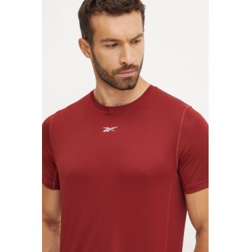 Reebok tricou de alergare Speedwick culoarea bordo, neted, 100205997