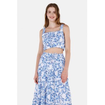 Top crop cu model floral