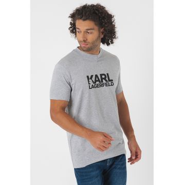 Tricou cu logo si imprimeu la baza gatului