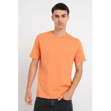 Tricou regular fit cu decolteu la baza gatului