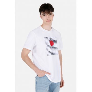 Tricou regular fit cu dungi contrastante