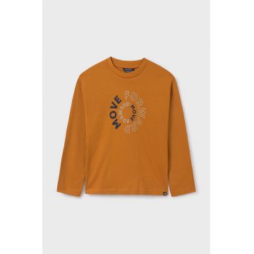 Mayoral longsleeve din bumbac pentru copii culoarea portocaliu, cu imprimeu, 842