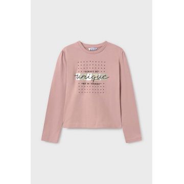 Mayoral longsleeve din bumbac pentru copii culoarea roz, 830