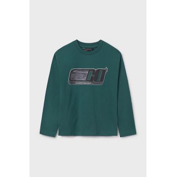 Mayoral longsleeve din bumbac pentru copii culoarea verde, cu imprimeu, 7088