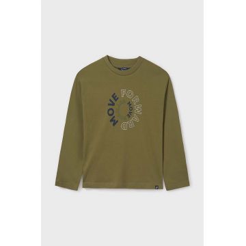 Mayoral longsleeve din bumbac pentru copii culoarea verde, cu imprimeu, 842