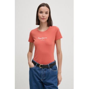 Pepe Jeans tricou NEW VIRGINIA SS N femei, culoarea portocaliu, PL505202