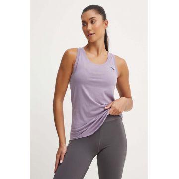 Puma top de yoga Studio Foundation culoarea violet, 524844