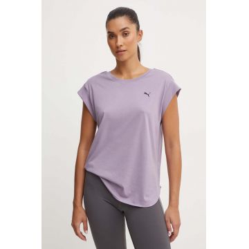 Puma tricou yoga Studio Foundation culoarea violet, 524845