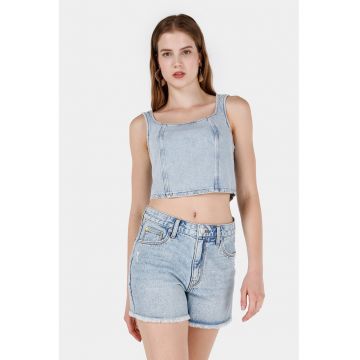 Top crop din denim