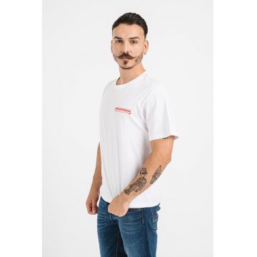 Tricou cu decolteu la baza gatului si imprimeu