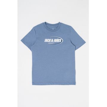 Tricou cu imprimeu logo si decolteu la baza gatului Ray