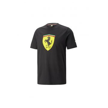 Tricou din bumbac cu imprimeu logo Ferrari