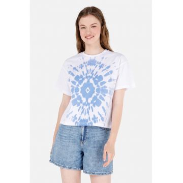 Tricou din bumbac cu imprimeu tie-dye