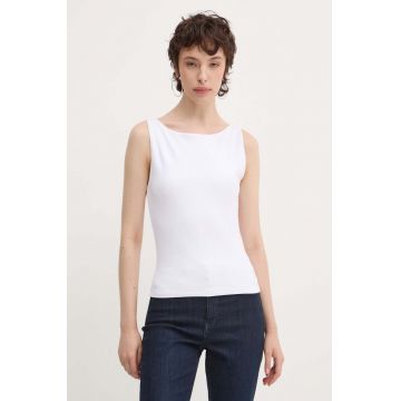 Abercrombie & Fitch top femei, culoarea alb, KI139-4559