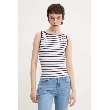 Abercrombie & Fitch top femei, culoarea alb, KI139-4683