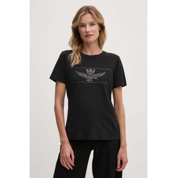 Aeronautica Militare tricou femei, culoarea negru, TS2298DJ359