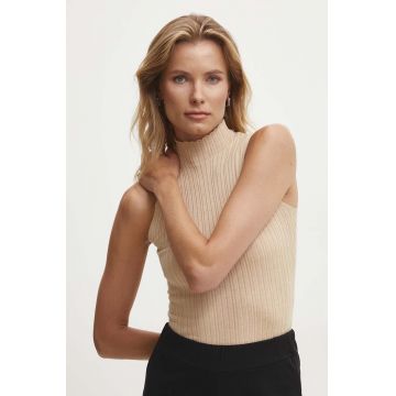 Answear Lab top culoarea bej, cu turtleneck