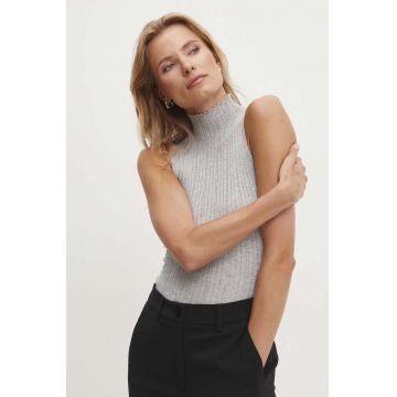 Answear Lab top culoarea gri, cu turtleneck