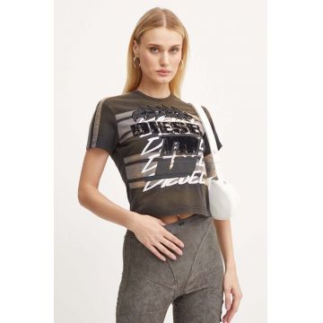 Diesel tricou din bumbac T-UNCUTIE-STRIPE femei, A14282.0NMAU