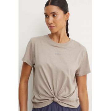 Dkny tricou din bumbac femei, culoarea maro, DP4T9994