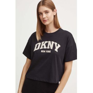 Dkny tricou din bumbac femei, culoarea negru, DP4T9945