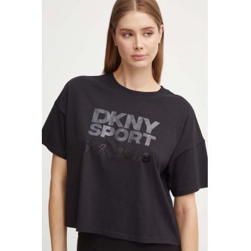 Dkny tricou din bumbac femei, culoarea negru, DP4T9972