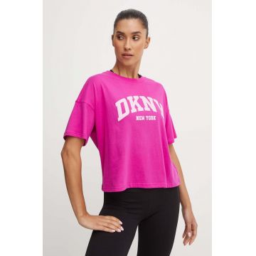 Dkny tricou din bumbac femei, culoarea roz, DP4T9945