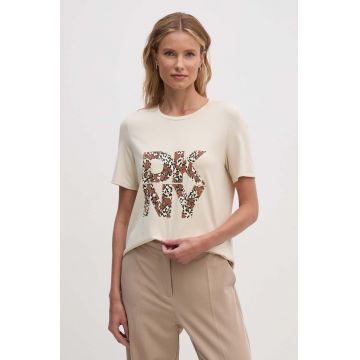 Dkny tricou femei, culoarea bej, D2G4A174