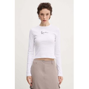 Karl Kani longsleeve femei, culoarea alb, 61240014