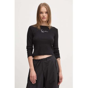 Karl Kani longsleeve femei, culoarea negru, 61240015