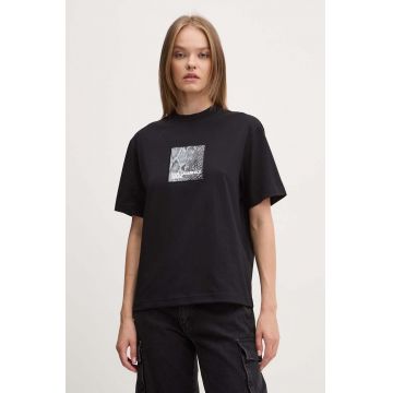 Karl Lagerfeld Jeans tricou din bumbac femei, culoarea negru, 246J1701