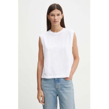 Levi's top din bumbac culoarea alb, A8794