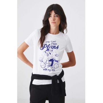 Medicine tricou femei, culoarea alb