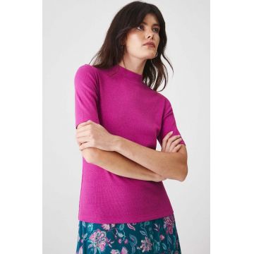 Medicine tricou femei, culoarea violet, cu turtleneck