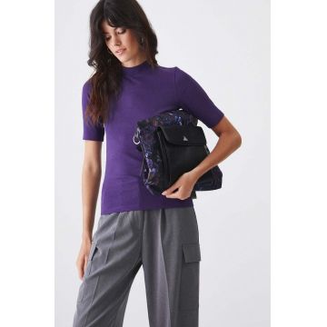 Medicine tricou femei, culoarea violet, cu turtleneck