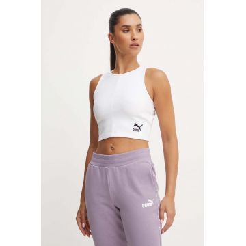 Puma top femei, culoarea alb, 626625