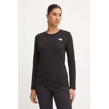 The North Face longsleeve L/S Simple Dome Tee femei, culoarea negru, NF0A87QPJK31