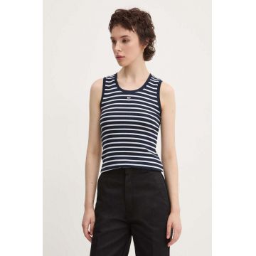 Tommy Jeans top femei, culoarea albastru marin, DW0DW19816